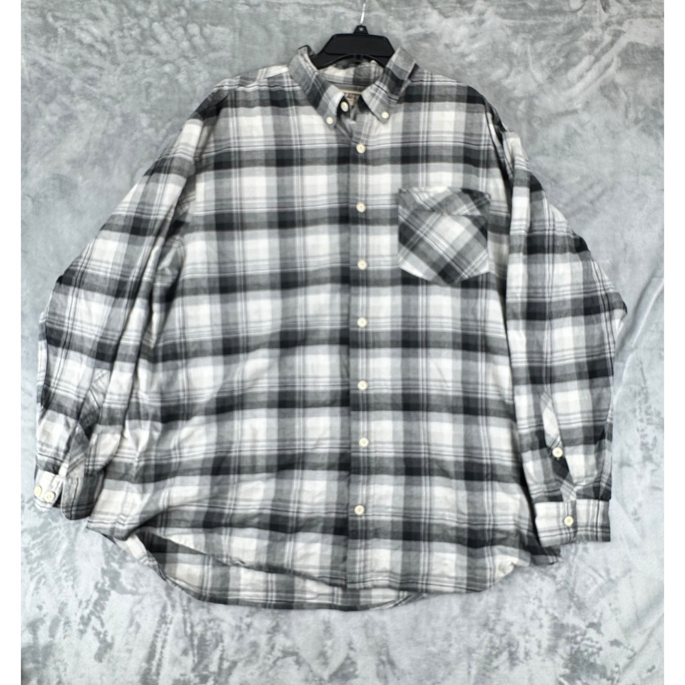 Duluth Trading Co Mens 2XL Tall Plaid Flannel Button Up Shirt Long Sleeve Cotton